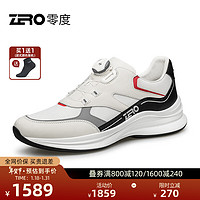 零度Zero男鞋2024年春季轻便透气舒适旋钮拼接休闲鞋运动鞋子男 白色 38