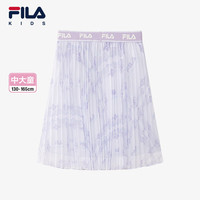 FILA 斐乐儿童服装2024春冬新款女中大童短裙梭织半裙 标准白-WT 1