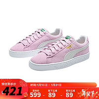 彪马（PUMA）儿童男女大童板鞋系带设计休闲鞋耐磨潮酷运动鞋跑步鞋 粉红色 -彪马白 39