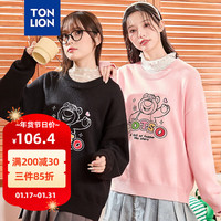 唐狮 TONLION女迪士尼玩具总动员草莓熊彩色文字前胸图案圆领毛线衫dt 樱花粉 S