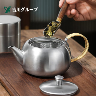 YOSHIKAWA 吉川日本304不锈钢茶壶 烧水壶茶罐家用壶套装 茶壶-手把式 500ml