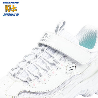 Skechers斯凯奇女童老爹鞋时尚百搭春秋小白鞋轻便运动鞋319035L 白色/多彩色/WMLT 35码