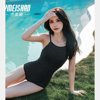 亦美珊 YI MEI SHAN亦美珊 YI MEI SHAN三角竞速泳衣女2023高级感温泉遮肉显瘦女孩连体游泳衣 经典黑 M