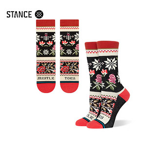 STANCE545中筒袜23年冬季图案印花休闲袜女生袜子保暖个性 黑红色图案W545D23MIS-BLK M  欧码38-42