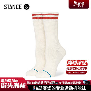 STANCE556中筒袜20休闲袜条纹经典袜子加厚保暖女袜 米白色 W556D23WAF-CVS S