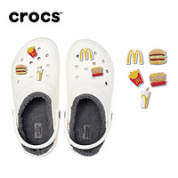 crocs卡骆驰创意搭配套装 麦当劳套装经典暖棉洞洞鞋毛毛拖鞋 白/灰(麦当劳套装) 43(270mm)