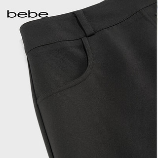 bebe 秋冬系列女士设计感百褶短款A字半身裙420207 黑色 S