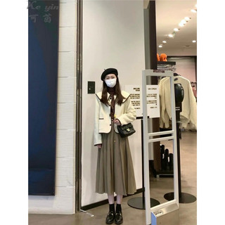 可茵（Keyin） 连衣裙女装套装女秋季韩版气质减龄小香风中长款裙子 上衣+裙子 L