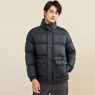 GIORDANO 佐丹奴 外套男装90%白鸭绒贴袋立领羽绒外套 01071696