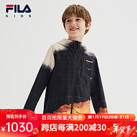 FILA斐乐儿童童装上装2024年春季男中大童运动连帽梭织外套 满印一-ZA 170