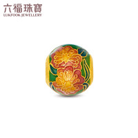 六福珠宝福满传家足金珐琅工艺十二花神黄金转运珠单颗计价 约1.50克