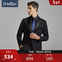 金利来春秋男士缎面拼接修身两粒扣商务西服外套 95-藏蓝 52A