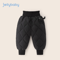 JELLYBABY儿童羽绒裤男童宝宝秋冬外穿保暖长裤小童加绒冬装女童冬季裤子 黑色 110CM