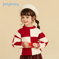杰里贝比 儿童毛衣冬季3岁男童新年宝宝红色针织衫拜年上衣5女童打底衫秋冬