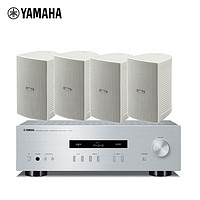 雅马哈（YAMAHA）A-S201+NS-AW294(2对) 家用客厅背景音乐功放音响套装 壁挂会议/户外系统音响 音箱白色
