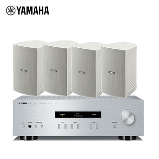 雅马哈（YAMAHA）A-S201+NS-AW294(2对) 家用客厅背景音乐功放音响套装 壁挂会议/户外系统音响 音箱白色