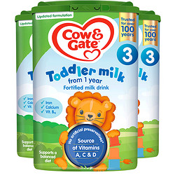 Cow&Gate 牛栏 英国牛栏3段配方儿童成长奶粉易乐罐1-2岁800g*3罐装宝宝