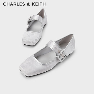 CHARLES&KEITH24春季新品龙年刺绣方头平底玛丽珍鞋女CK1-71720064