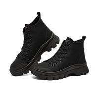 斯凯奇（Skechers）skechers女鞋复古时尚高帮板鞋潮流街头经典帆布鞋177260 全黑色/BBK 38