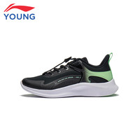 LI-NING 李宁 童鞋儿童运动鞋男大童领越4轻质舒适休闲鞋黑色/荧光水绿38