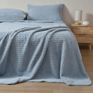 DAPU大朴 仿兔绒毛毯双层加厚毯子空调午睡毯沙发毯200*230cm 龙猫蓝