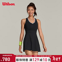 威尔胜（Wilson）24年春季连衣裙针织网球运动训练弹力连衣裙 WW00016411BKA-正黑色 M