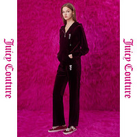 橘滋【JUICY COUTURE】奢华勃艮第皇冠logo烫钻丝绒女式休闲裤