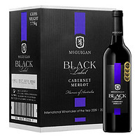 McGUIGAN 麦格根 澳洲进口红酒 东南澳产区 麦格根红葡萄酒 750mL*6整箱装(黑牌蓝标半干型）