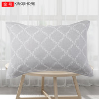 金号枕巾 简约格子纯棉加厚吸汗大枕巾 寝室家用透气枕巾 78*52cm 【网格】灰