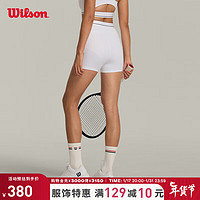 威尔胜（Wilson）24年春季针织打底裤女款弹力紧身舒适运动短裤 WW00267411WTA-亮白色 XS