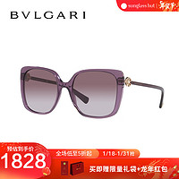 BVLGARI 宝格丽 2022年新款墨镜女款太阳镜方形渐变眼镜0BV8225BF 55148H56紫色渐变