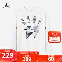 NIKE JORDAN 耐克AJ童装男童长袖T恤2023冬季纯棉舒适儿童上衣 棉花糖 1