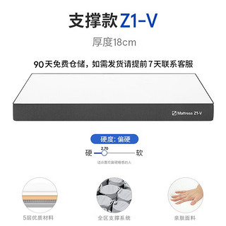 蓝盒子【团购】Z1记忆棉弹簧床垫五星酒店双人床垫家用软硬垫 Z1-V  支撑款【厚度18cm】 1.2米×1.9米