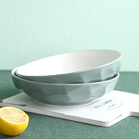 YUHANGCIYE 裕行 抗菌釉系列碗碟套装深盘陶瓷家用 威尼斯8英寸盘子2只装