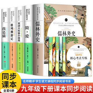 九年级下册课外书名（套装5册，完整无删减版 核心考点专练）儒林外史+简爱+格列佛游记+我是猫+契诃夫短篇小说选 初中版三年级名导读初中生课外书阅读文学经典书籍