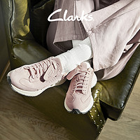 Clarks 其乐 女鞋躁动系列2024春季新款缓震牛皮德训鞋复古运动跑鞋