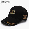 蒙奈特（MONAITTE）帽子男秋冬鸭舌帽女运动大头围户外冬季时尚防晒遮阳棒球帽潮 黑色（四季款） 普通码 54-60CM