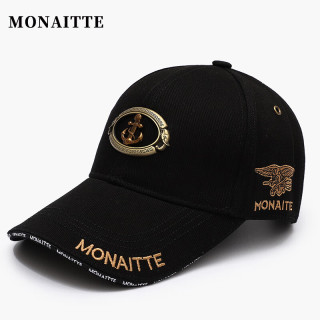 蒙奈特（MONAITTE）帽子男秋冬鸭舌帽女运动大头围户外冬季时尚防晒遮阳棒球帽潮 黑色（四季款） 普通码 54-60CM