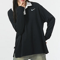 耐克（NIKE）长袖T恤女装2024春季新款运动服翻领POLO衫上衣FZ6534-010 FZ6534-