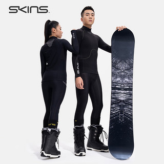 SKINSS3中度压缩 男士滑雪运动套装 压缩衣压缩裤滑雪袜三件套 黑色 M