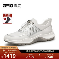 零度Zero男鞋2024年春夏运动机能风轻便防滑羊里休闲运动鞋子男 白色 42