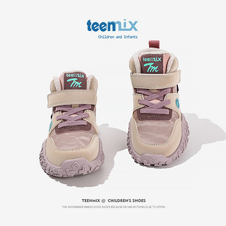 TEENMIX 天美意 童鞋儿童运动鞋加绒保暖高帮女童二棉鞋子大童