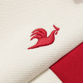 乐卡克 法国公鸡女款24三色系列舒适复古纽扣开衫外套 烈焰红色/G01 XL
