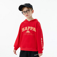 Kappa Kids卫衣款秋装儿童连帽长袖休闲上衣童装 红色 120