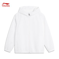 李宁 LI-NING童装儿童外套男大童运动生活系列简约运动风衣YFDU167 标准白-1 150