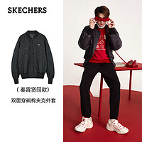 SKECHERS 斯凯奇 龙年新年限定男子时尚百搭双面穿裥棉夹克外套L124M008