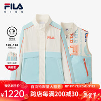 FILA斐乐儿童童装上衣2024春季新款中大童女童梭织马甲外套两件套 雅孜蓝-LB 1