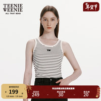 Teenie Weenie小熊2024早春复古美式短款无袖吊带背心辣妹上衣 撞色 165/M