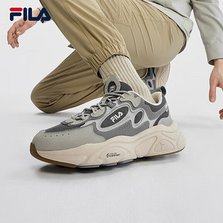 FILA 斐乐MARS 1S+男鞋复古运动鞋2024春季火星鞋跑步鞋 烟灰/鸽子灰-B-QD 41