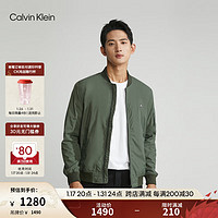 卡尔文·克莱恩 Calvin Klein Jeans23春秋男士简约刺绣方标休闲棒球领飞行员单夹克J323578 MRY-军绿色 L